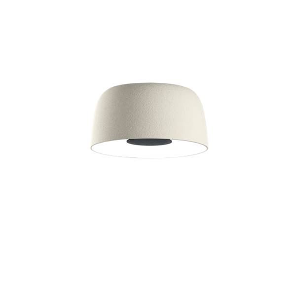 Marset Djembe C 42.28 Large LED Ceiling Surface with Stone Texture Outer and smooth Satin White Inner
