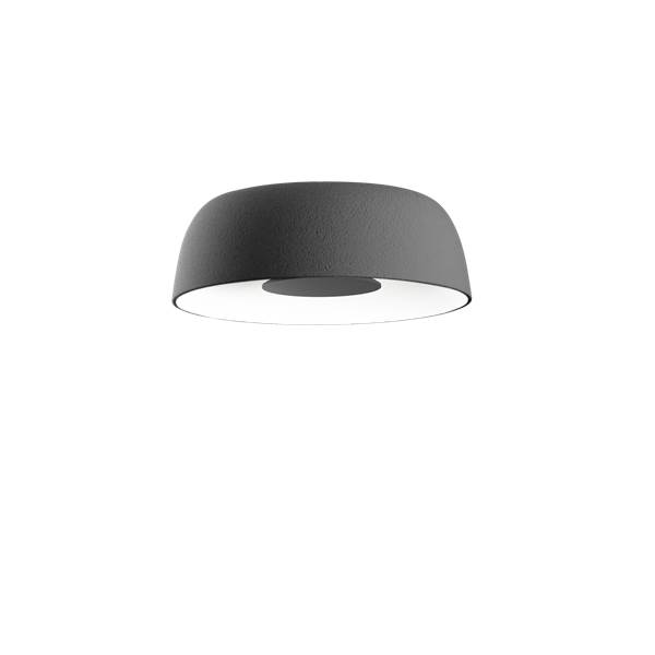 Marset Djembe C 65.23 Small LED Ceiling Surface with Stone Texture Outer and smooth Satin White Inner