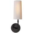 Visual Comfort Ziyi Single Wall Light with Natural Paper Shade in Bronze
