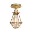 Mullan Lighting Apoch Flush Cage Ceiling Fitting with Eye-Catching Design in Satin Brass