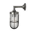 Mullan Lighting Cladach Crackled Glass Wall Light IP65 in Antique Silver