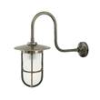Mullan Lighting Fabo Frosted Glass Wall Light IP65 in Antique Silver