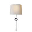 Visual Comfort Cranston Small Wall Light with Natural Paper Shade in Aged Iron