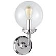 Visual Comfort Bistro Single Clear Glass Wall Light in Polished Nickel