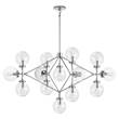 Visual Comfort Bistro Four Arm Clear Glass Chandelier in Polished Nickel