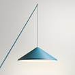 Vibia North Single Arm LED Wall Light with Methacrylate Diffuser Shade in Matt Blue