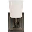 Visual Comfort Bryant Single Bath Sconce with White Glass in Bronze