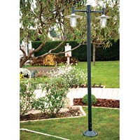 Montana Model 4 Double Arm Clear Glass & Copper Shade Lamp Post Cast Aluminium Pole