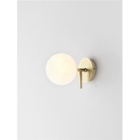 Atom Opal Glass Wall Light Metal Base