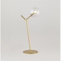 Atom Clear Glass Table Lmap Fixed Metal Arm