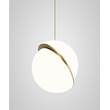 Lee Broom Crescent Single Pendant Brushed Brass with Opal Acrylic in Large