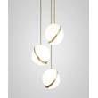 Lee Broom Crescent Mini 3-Light Pendant Brushed Brass with Opal Acrylic