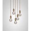 Lee Broom Crystal Bulb 5-Light Clear Glass LED Pendant in Brushed Brass