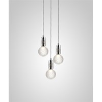 Crystal Bulb 3-Light Frosted LED Pendant
