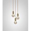 Lee Broom Crystal Bulb 3-Light Frosted LED Pendant in Brushed Brass