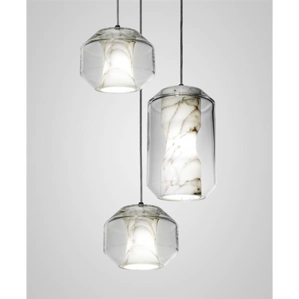 Lee Broom Chamber 3-Light LED Pendant with Carrara Marble