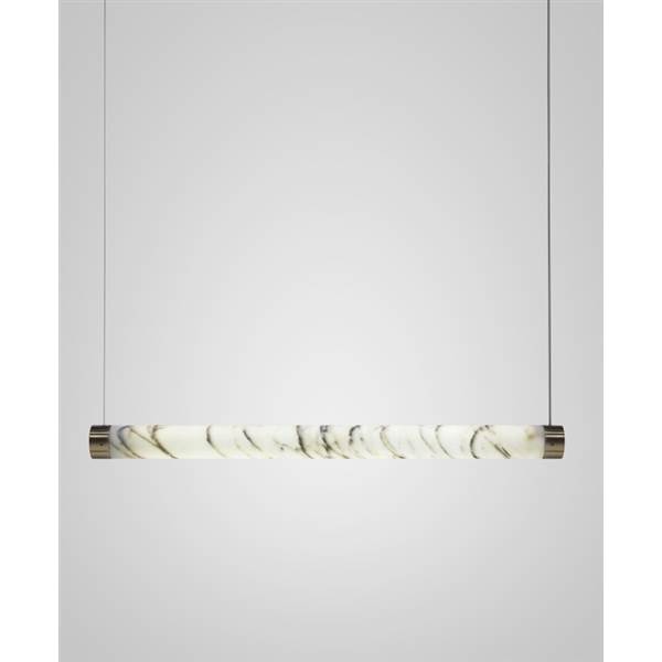 Lee Broom Tube Light LED Linear Pendant with Carrara Marble