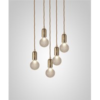 Crystal Bulb 5-Light Frosted Glass LED Pendant
