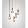 Lee Broom Crystal Bulb 5-Light Frosted Glass LED Pendant in Brushed Brass