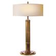 Visual Comfort Longacre Tall Table Lamp with Natural Paper Shade in Antique Burnished Brass