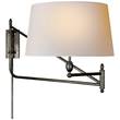 Visual Comfort Paulo Large Swing Arm Wall Light with Natural Paper Shade in Bronze