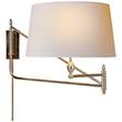 Visual Comfort Paulo Large Swing Arm Wall Light with Natural Paper Shade in Polished Nickel