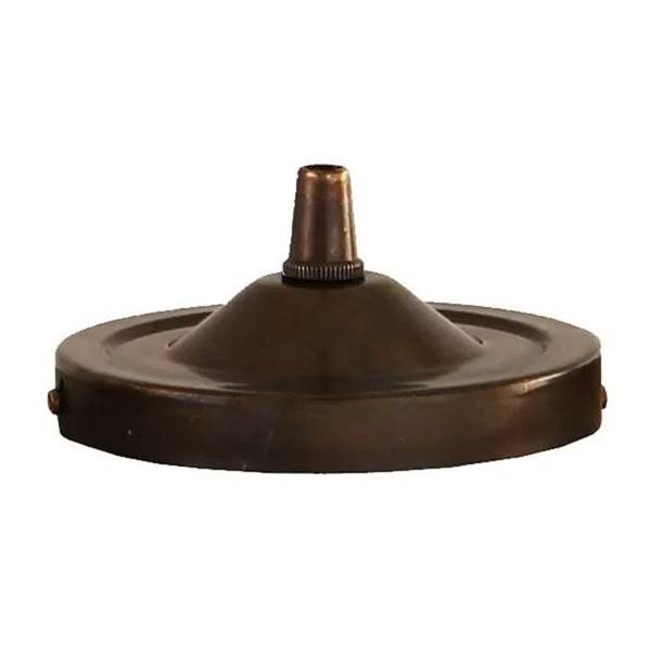 Mullan Lighting Brass Ceiling Rose Light Fitting Flat Round with Cord Grip