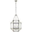 Visual Comfort Morris Small Clear Glass Pendant Lantern in Polished Nickel