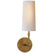Visual Comfort Ziyi Single Wall Light with Natural Paper Shade in Antique Burnished Brass