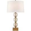Visual Comfort Sazerac Large Table Lamp with Linen Shade in Gold Murano Glass