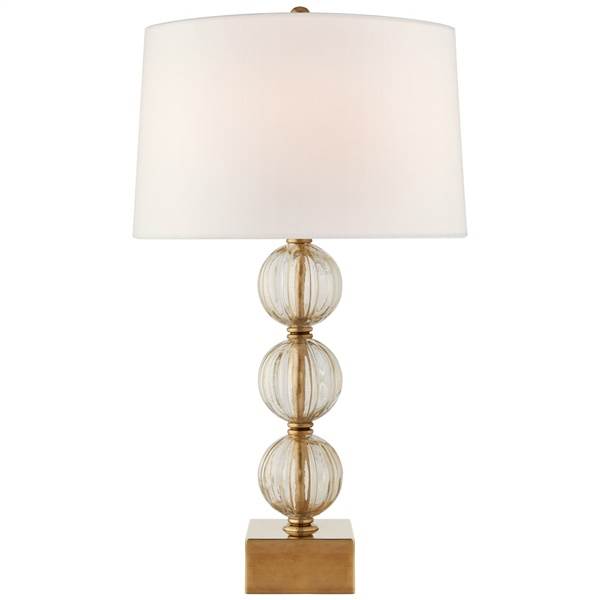 Visual Comfort Sazerac Large Table Lamp with Linen Shade