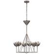 Visual Comfort Alberto Small Single Tier Chandelier in Burnished Silver Leaf