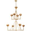 Visual Comfort Alberto Large Two Tier Chandelier in Antique Gold Leaf