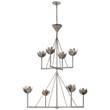 Visual Comfort Alberto Large Two Tier Chandelier in Burnished Silver Leaf