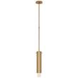 Visual Comfort Precision Small Cylinder Pendant with White Glass in Antique-Burnished Brass