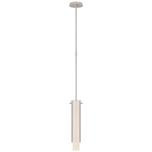 Visual Comfort Precision Small Cylinder Pendant with White Glass