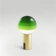 Marset Dipping Light Portable LED Table Lamp with Brushed Brass Base in Green