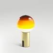 Marset Dipping Light Portable LED Table Lamp with Brushed Brass Base in Amber