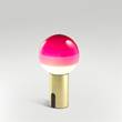 Marset Dipping Light Portable LED Table Lamp with Brushed Brass Base in Pink