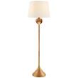 Visual Comfort Alberto Large Floor Lamp with Linen Shade in Antique Gold Leaf