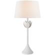 Visual Comfort Alberto Large Table Lamp with Linen Shade in Plaster White