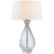Visual Comfort Treviso Large Table Lamp with Linen Shade in Clear Glass