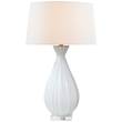 Visual Comfort Treviso Large Table Lamp with Linen Shade in Matt White