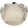 Visual Comfort Melange Petite Flush Mount with Alabaster Shade in Polished Nickel
