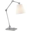 Visual Comfort Graves Task Lamp with Linen Shade in Polished Nickel