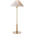 Visual Comfort Hackney Table Lamp with Natural Paper Shade in Hand-Rubbed Antique Brass