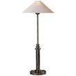 Visual Comfort Hargett Adjustable Table Lamp with Natural Paper Shade in Bronze
