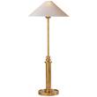 Visual Comfort Hargett Adjustable Table Lamp with Natural Paper Shade in Hand-Rubbed Antique Brass
