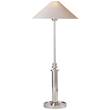 Visual Comfort Hargett Adjustable Table Lamp with Natural Paper Shade in Polished Nickel
