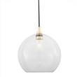 Mullan Lighting Leith 1-Light Clear Glass Pendant IP65 in Polished Brass
